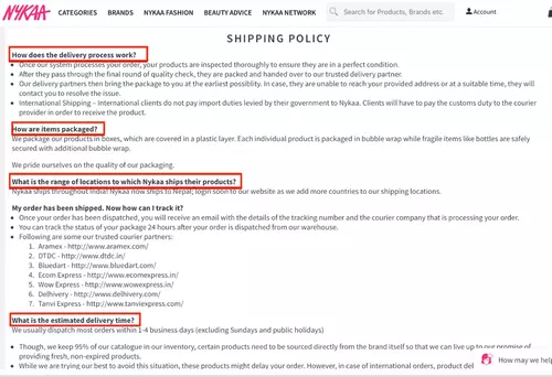 Nykaa-shipping-policy