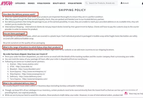 Nykaa-shipping-policy