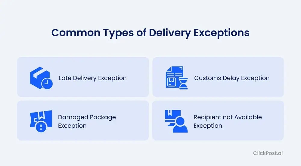Common types of delivery exceptions