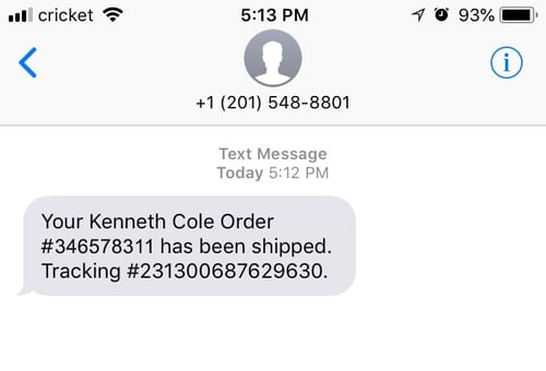 order status sms