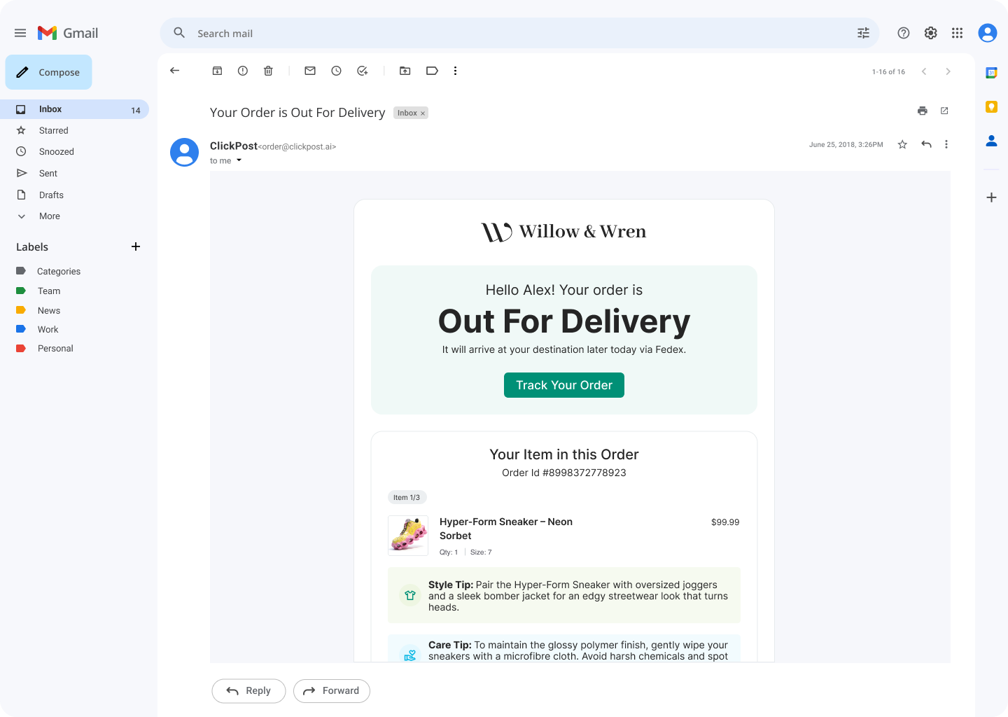 Tracking - AI tracking email - 2x