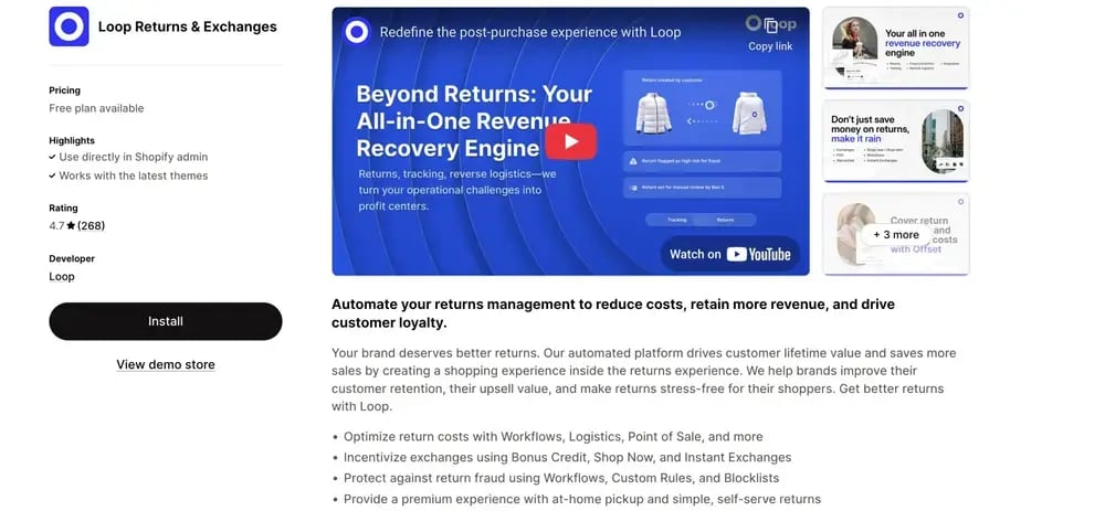 Loop-Returns-Exchanges