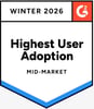Highest User Adoption - Mid Market - Winter 2026
