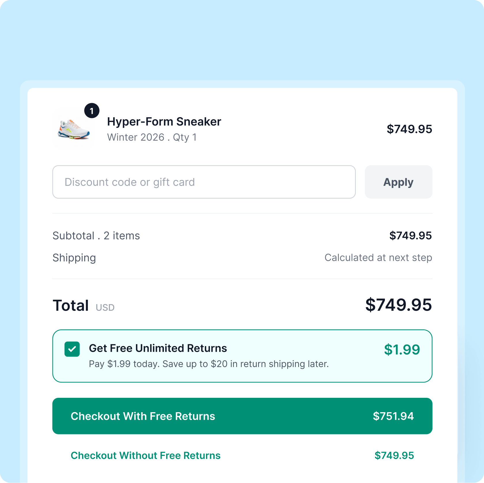 Free Returns for Your Shoppers. Zero Cost to Your Margins